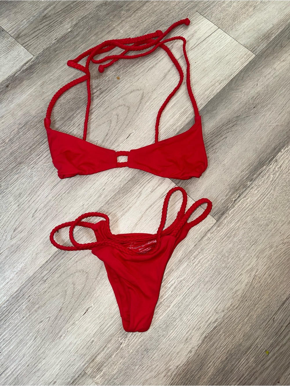 Frankie's Bikinis Red Two-Piece Twist Front Bikini